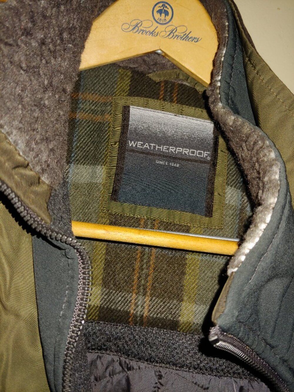 WEATHERPROOF Jacket, Large with brown fabric